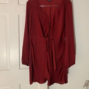 Express | Faux wrap burgundy red dress mini